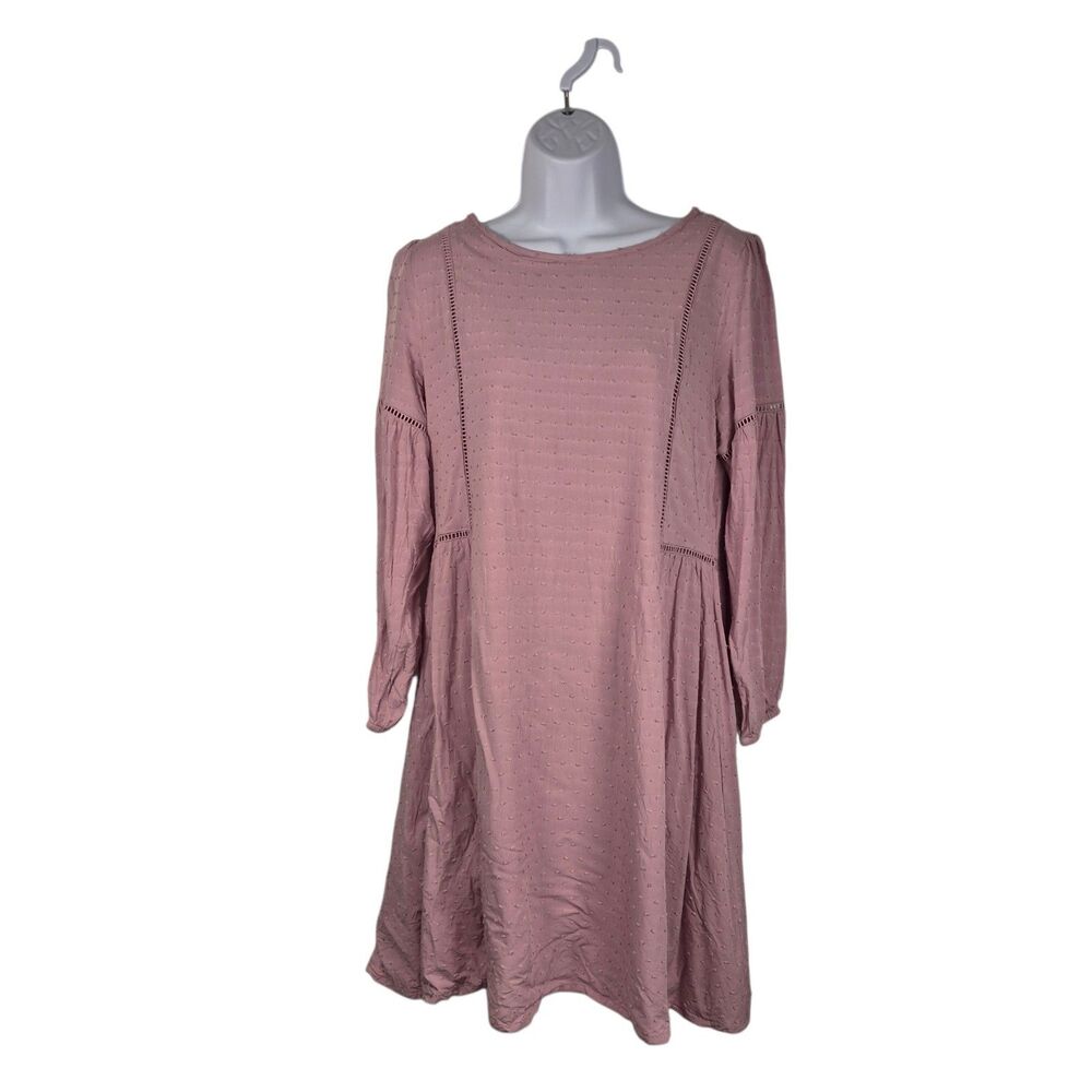 Matilda Jane Women's Turn on the Charm Dress Size S Mauve Lined Swiss Dot